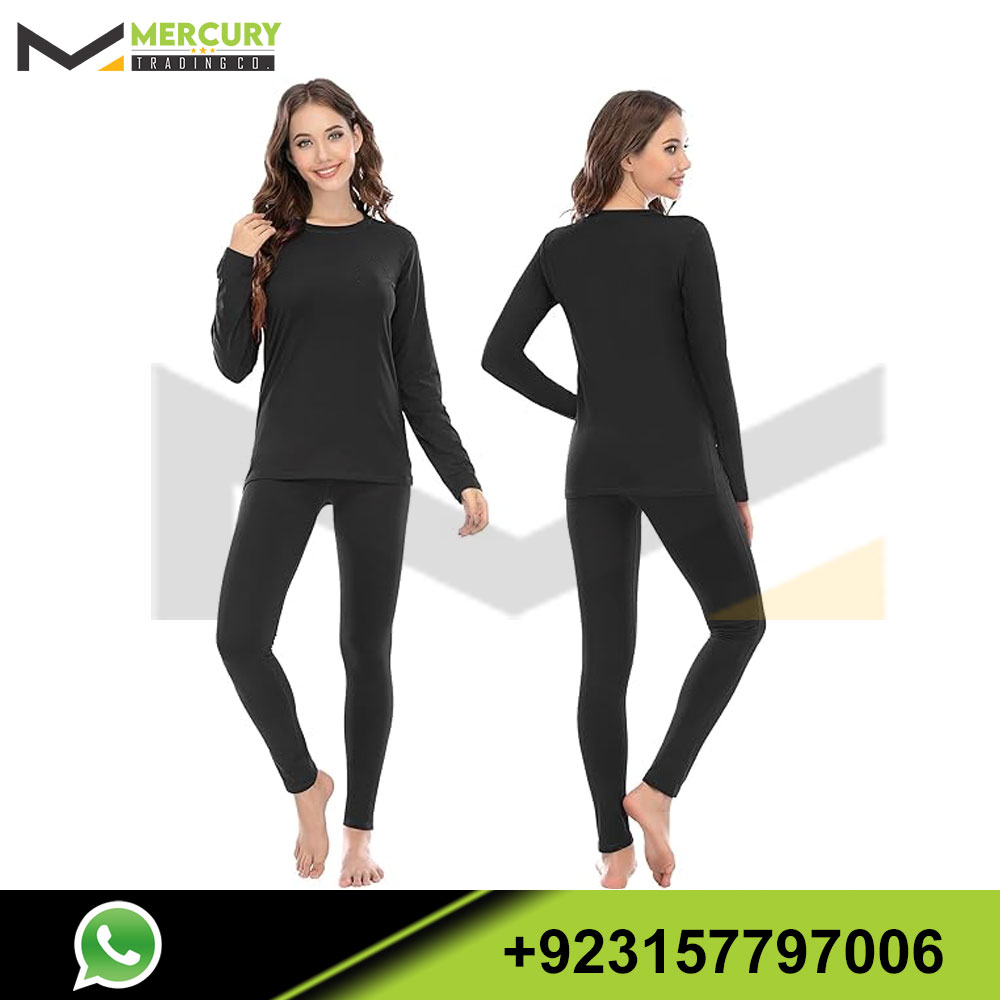 Solid Underwear for Women Winter Warm Base Layer Top &amp; Bottom Set Ski Cold Weather Gear with Fleece Lined T Shirts &amp; Leggings