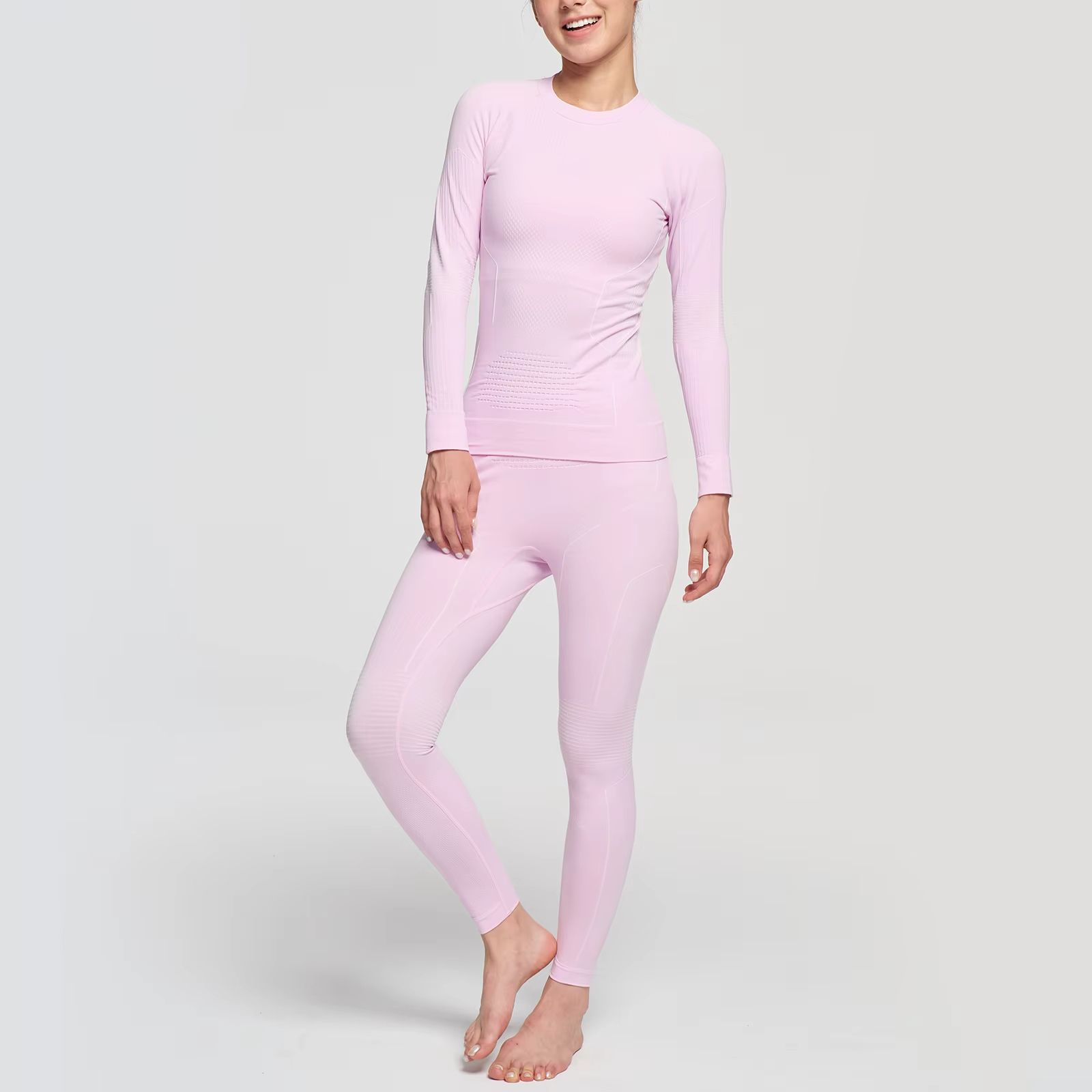 Women's Sports Underwear Fleece Thermal Compression Tights Ski Base Layer Tracksuit Skiing Running Winter Thermal Underwear Set