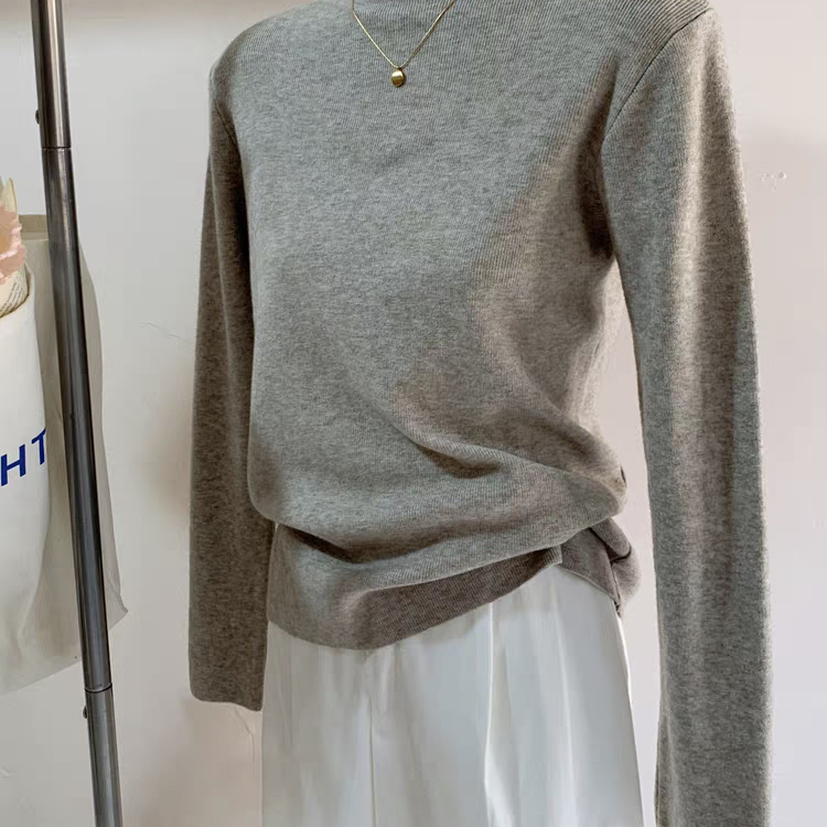 Women Casual Solid Color Korean Turtleneck Breathable Knitted Top Soft Warm Loose All-match Base Layer 2026 Autumn Winter