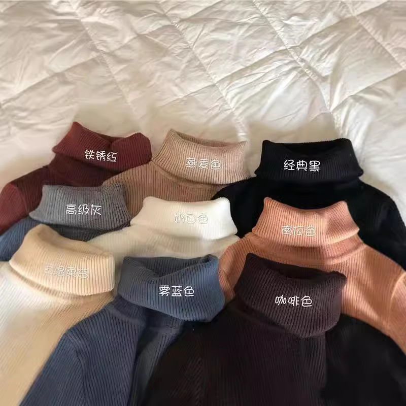 Women's Half Turtleneck Base Layer Top - Thin, Fashionable, Autumn/Winter New Style, Long Sleeve Knitted Sweater
