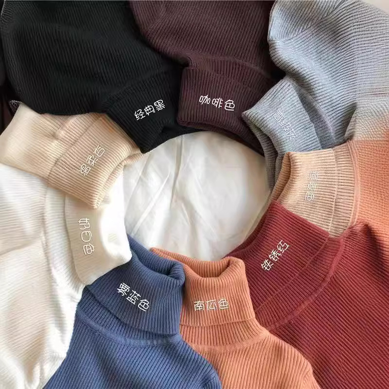 Women's Half Turtleneck Base Layer Top - Thin, Fashionable, Autumn/Winter New Style, Long Sleeve Knitted Sweater