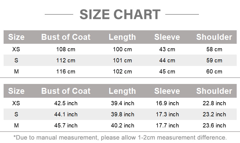 Additional Size Specifications