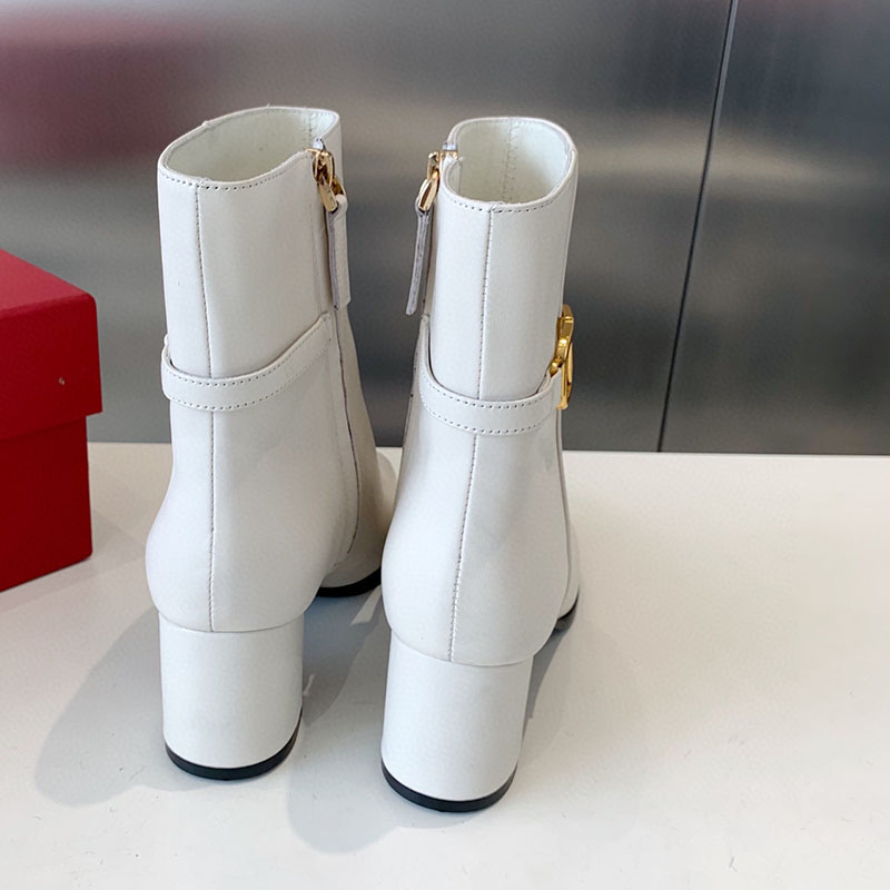Genuine Leather Women Boots Women's Long Boots High Heeled Winter New Round Toe Chunky Heel Leather Boots