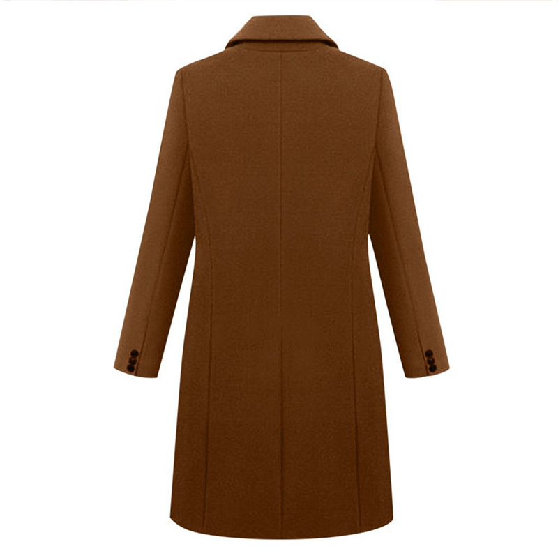 Wholesale British Style Long Wool Coat for Women Daily Commute Outwear Made From Woolen Cashmere Double Breasted Warm Overcoat