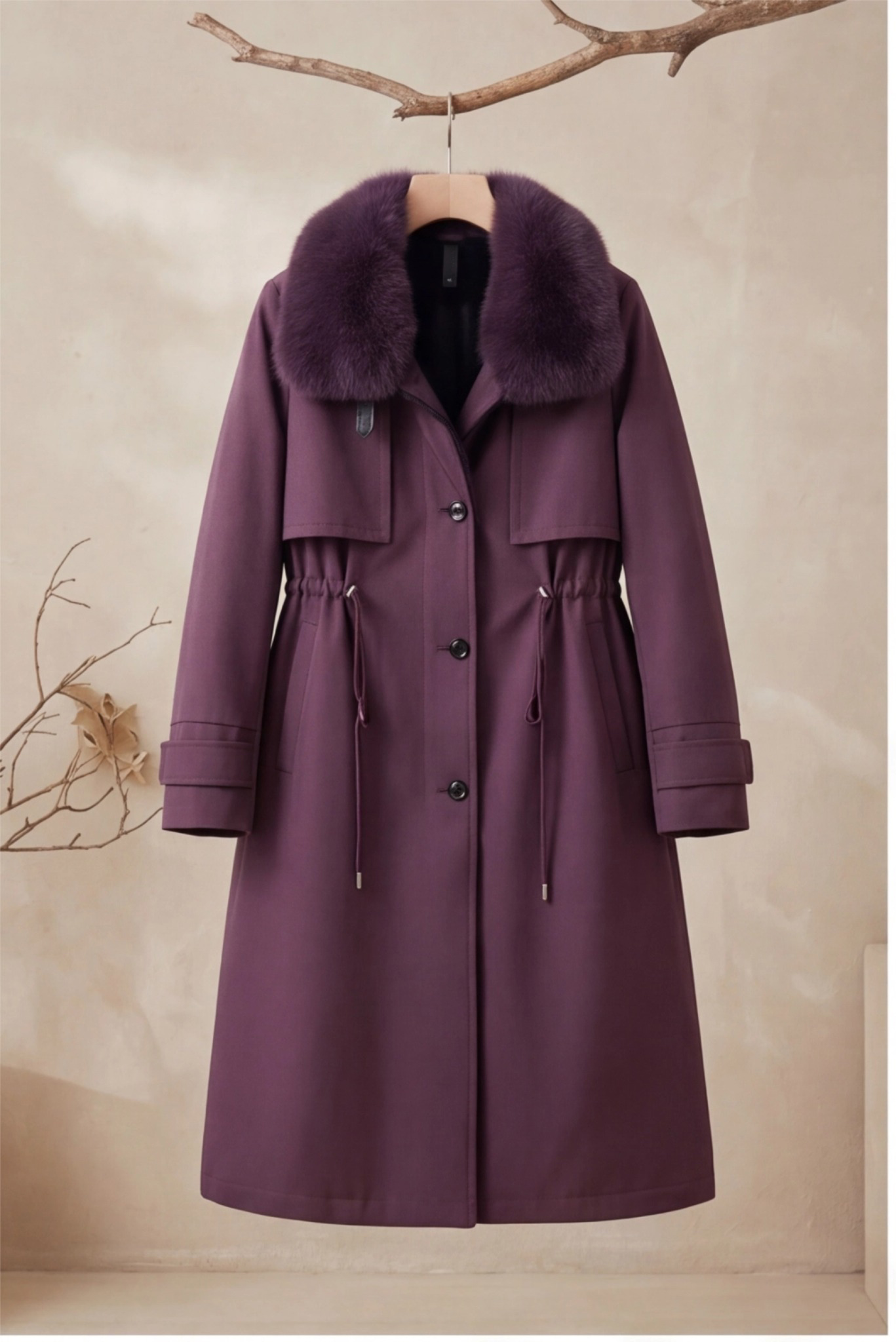 2026 New Women's Mink Fur Lined Coat, Long Parka with Genuine Mink Fur Collar for Winter