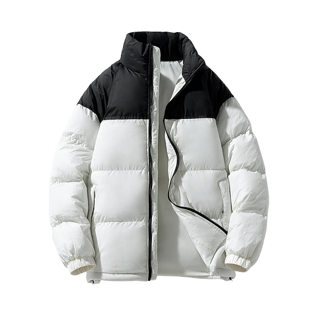 Custom Men's Women's Casual Winter Parka Breathable Bubble Coat Polyester Filled Stand Collar Waterproof Zipper Warm Plus Size