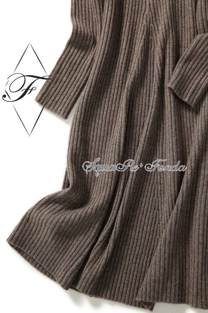 Soft and Cozy Woman Lady Fashion Long Knitted Mock Neck Loose Winter Cashmere Dress