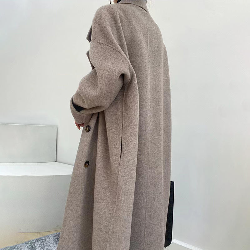 Customized Breathable Wool Silk Lining Ladies Woolen Overcoat Plus Size Winter Coat for Women High Quality