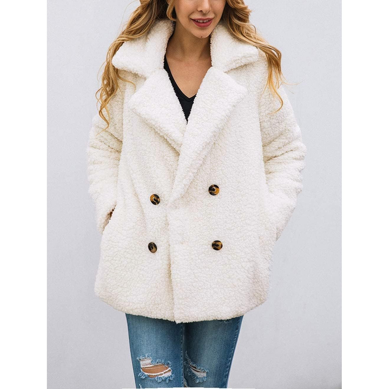 Custom Women's Fashion Long Winter Coats Sherpa Fleece Faux Fur Shearling Oversized Trendy Jackets Warm Outerwear Clothing