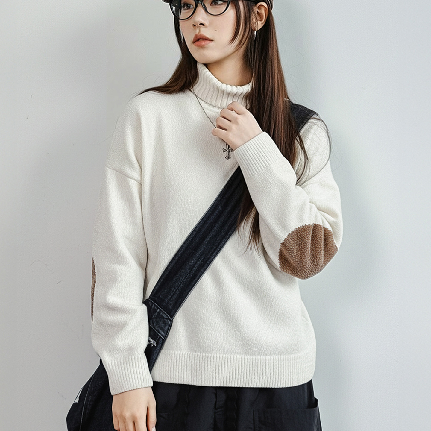 Sweater for Women Maden Women's Chenille Sweater Oversized Turtleneck Knit Top Thickened Thermal Base Layer Winter 2026 Trending