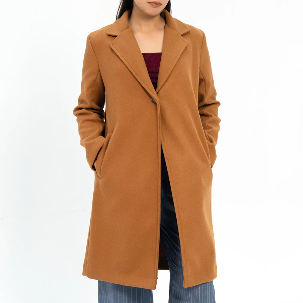 Premium Quality Sheepskin Wool Women's Long Woven Windproof Feather-Filled 50% Warm Winter Coat Customizable High Street Style