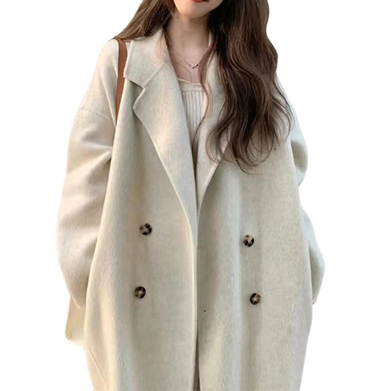 Customized Breathable Wool Silk Lining Ladies Woolen Overcoat Plus Size Winter Coat for Women High Quality