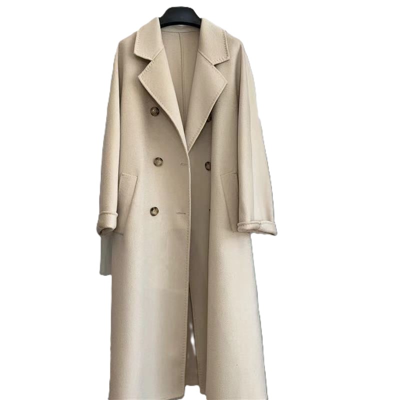 Winter Eco-Friendly Anti-Wrinkle Woolen Jacket for Women Plus Size Coat with Single Breasted Closure Casual Outerwear Lined Silk