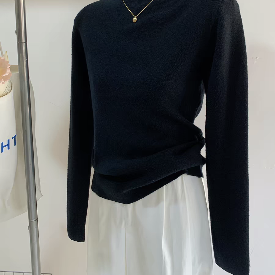 Women Casual Solid Color Korean Turtleneck Breathable Knitted Top Soft Warm Loose All-match Base Layer 2026 Autumn Winter
