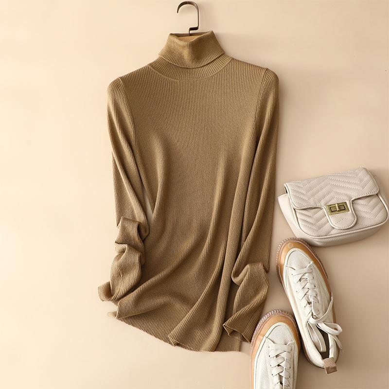 Women's Soft Turtleneck Pullover Slim Fit Long Sleeve All-Season Base Layer Top