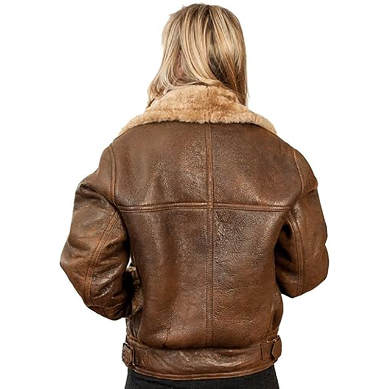 Women Winter Faux Fur Leather Jacket Shearling Motorcycle Jacket Women's Short Real Shearling Genuine Leather Winter Jacket