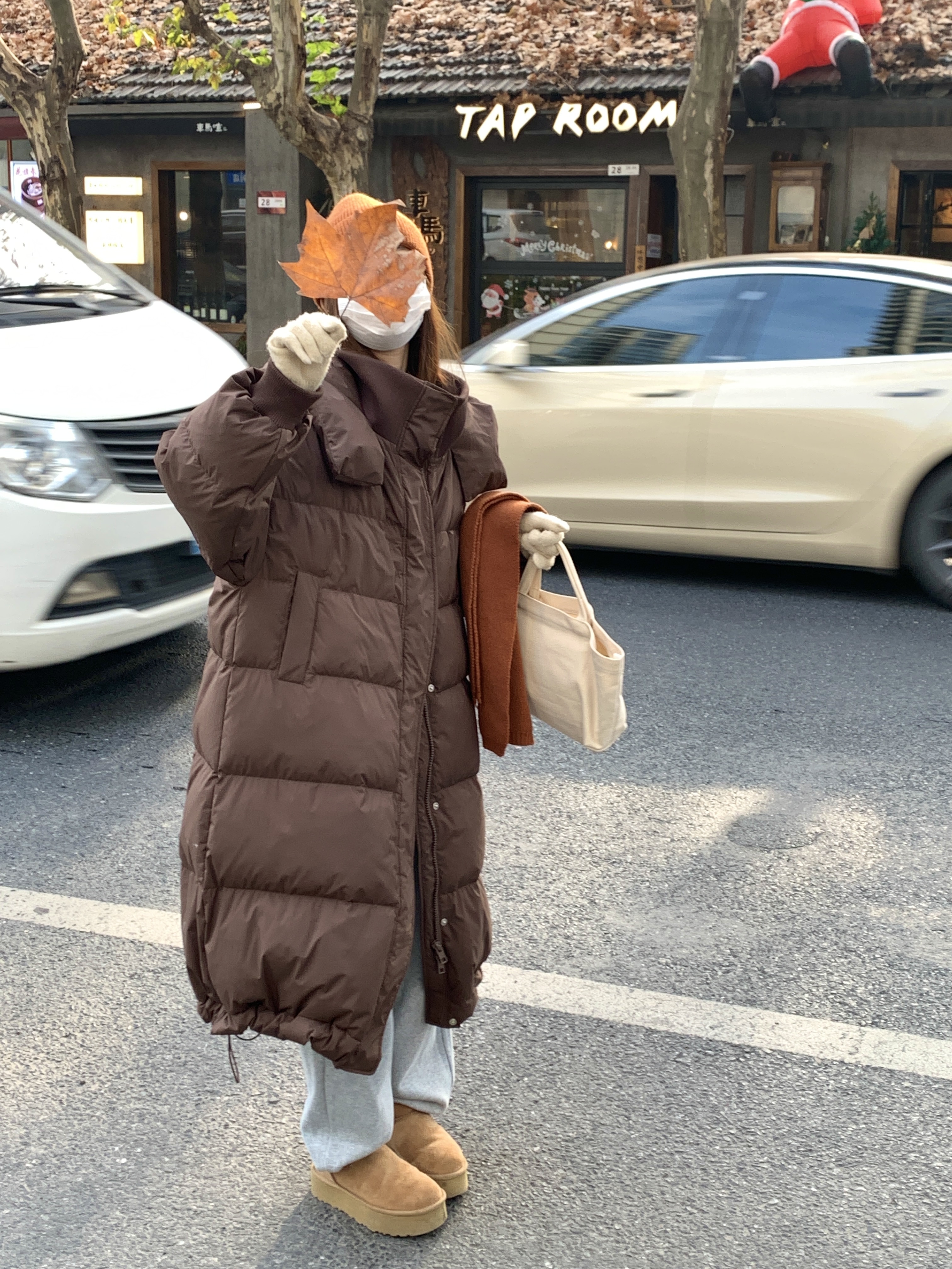 Waterproof Longline Women's Duck Down Puffer with Hood Big Pockets Japanese Korean Aesthetic Warm Winter Coat for Cold Weather