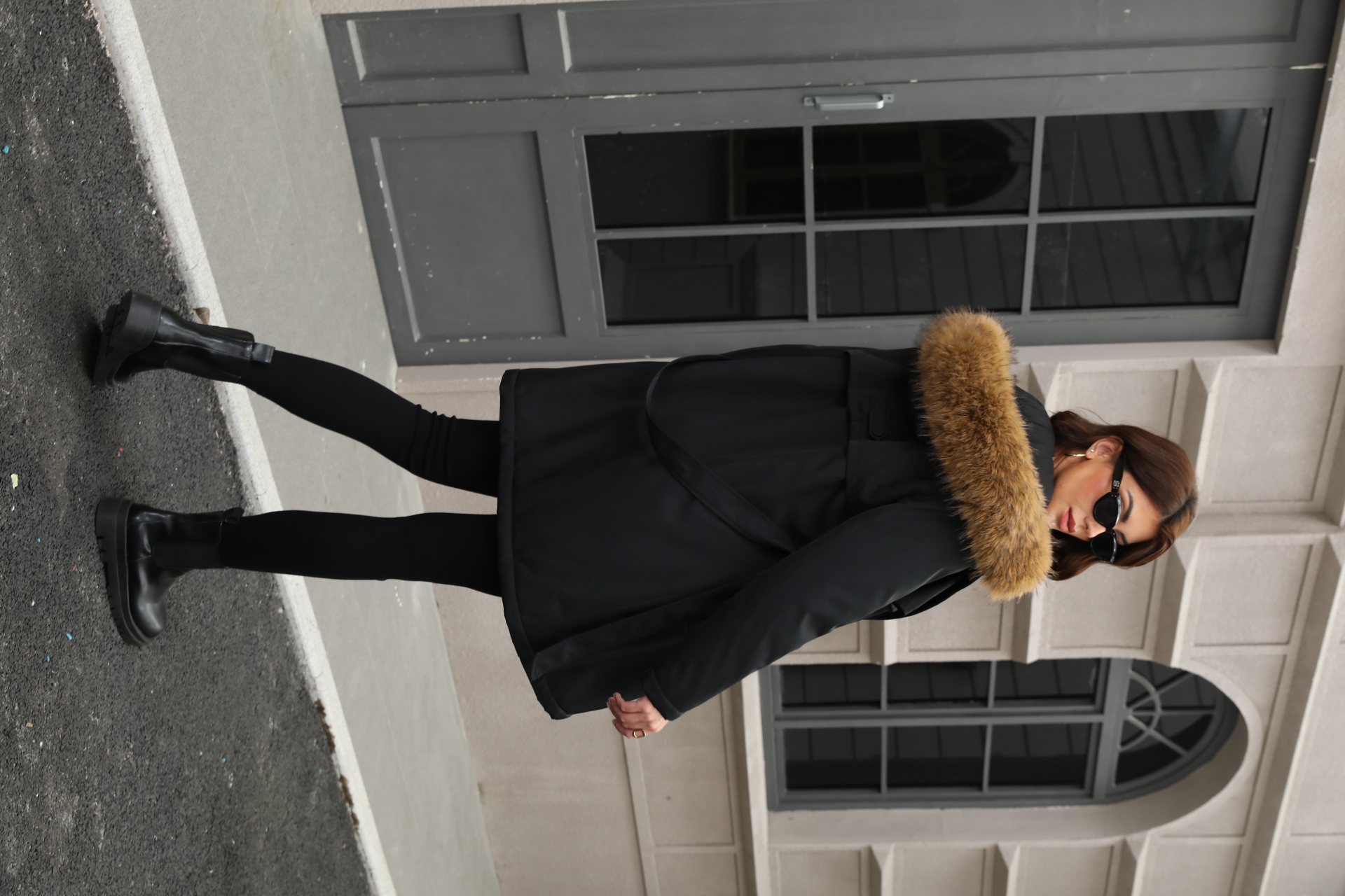 2025 Lady's Wind Coat Padding Lapel Big Fur Parka
