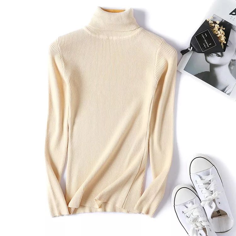 Custom Logo Women's Turtleneck Pullover Sweater 100% Cotton Cartoon Pattern Anti-Pilling Breathable Long Sleeve Winter Knitwear