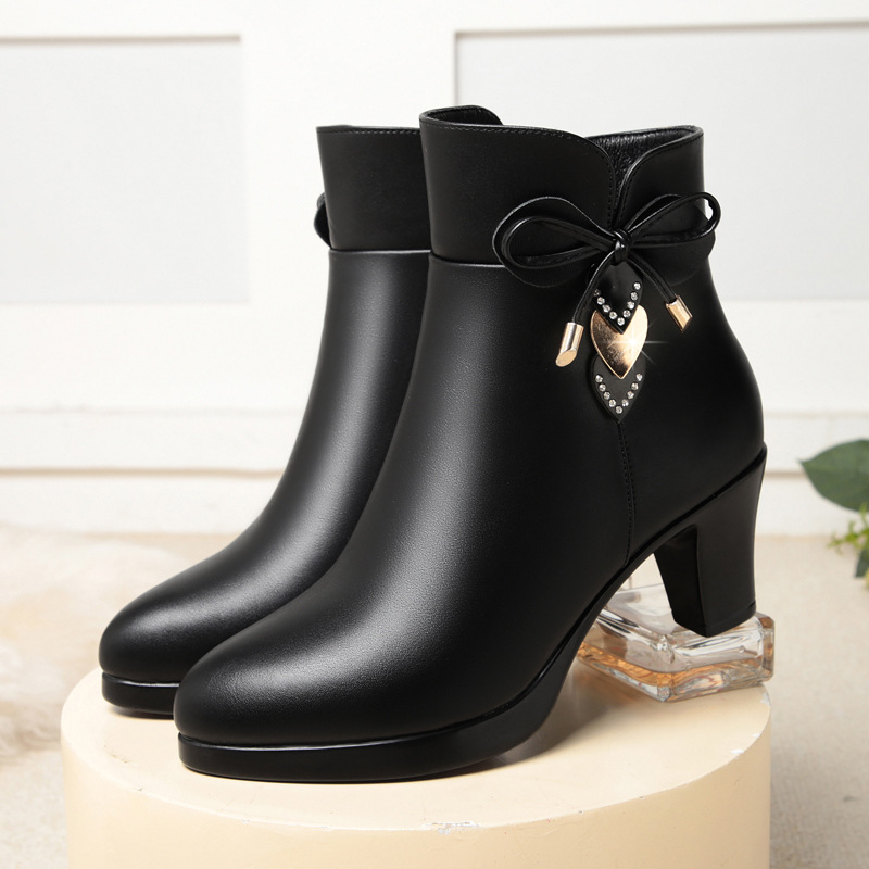 Wholesale 2025 Luxury Low-heels Autumn Winter Warm High-grade Women Single Womens Boots Women Shoes