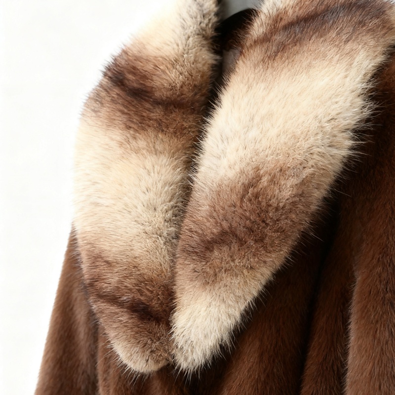 Boying Women's Winter Eco Faux Mink Shearling Single Breasted Overcoat with Large Fur Collar Faux Fur Coat ODM / ODM