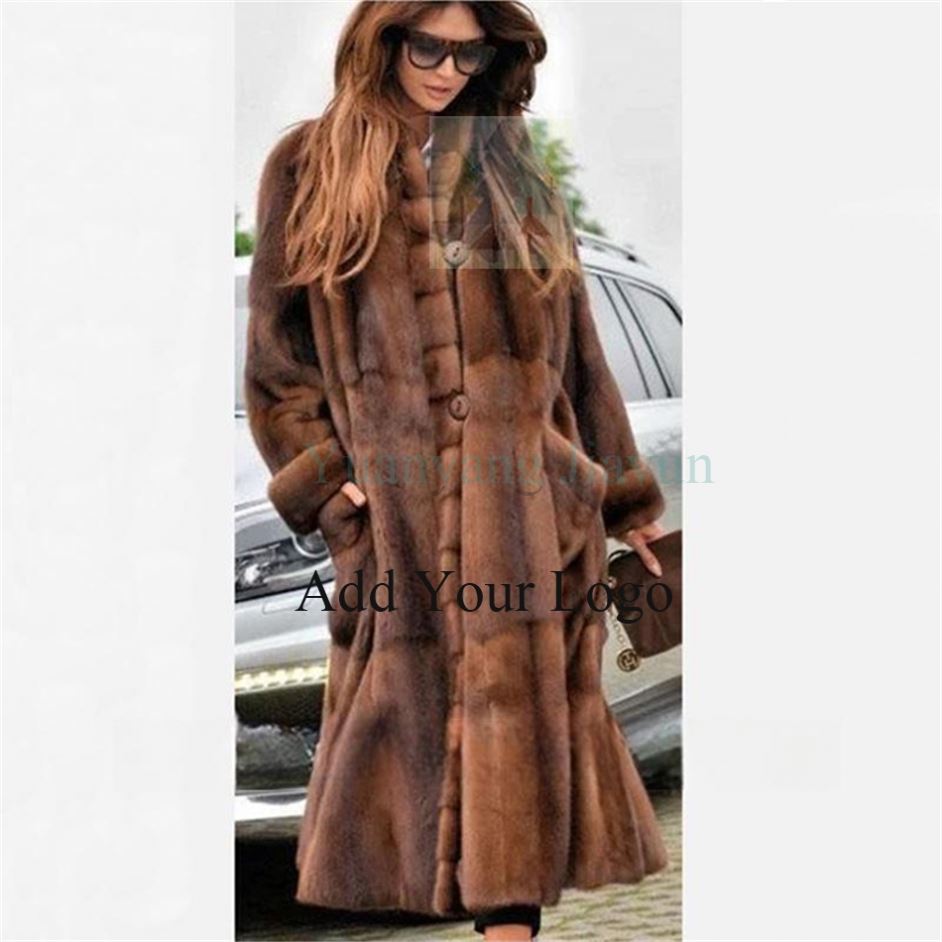 Women's High Quality Artificial Fur Long Shearling Winter's Outwear Coat