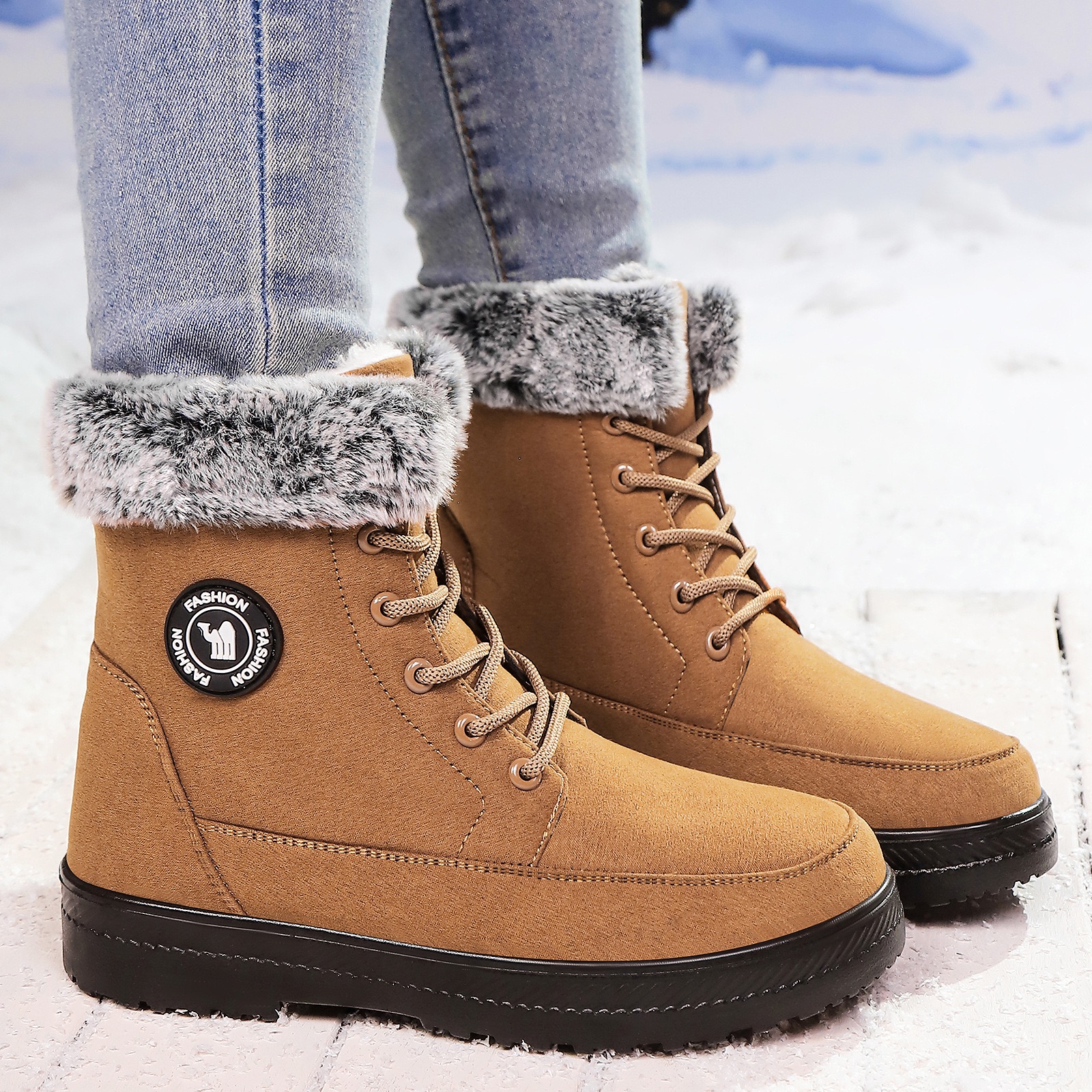 Women's Winter Snow Boots Thickened Cotton, Cold Weather Warmth Women's Shoes Offer All Shoes for Women