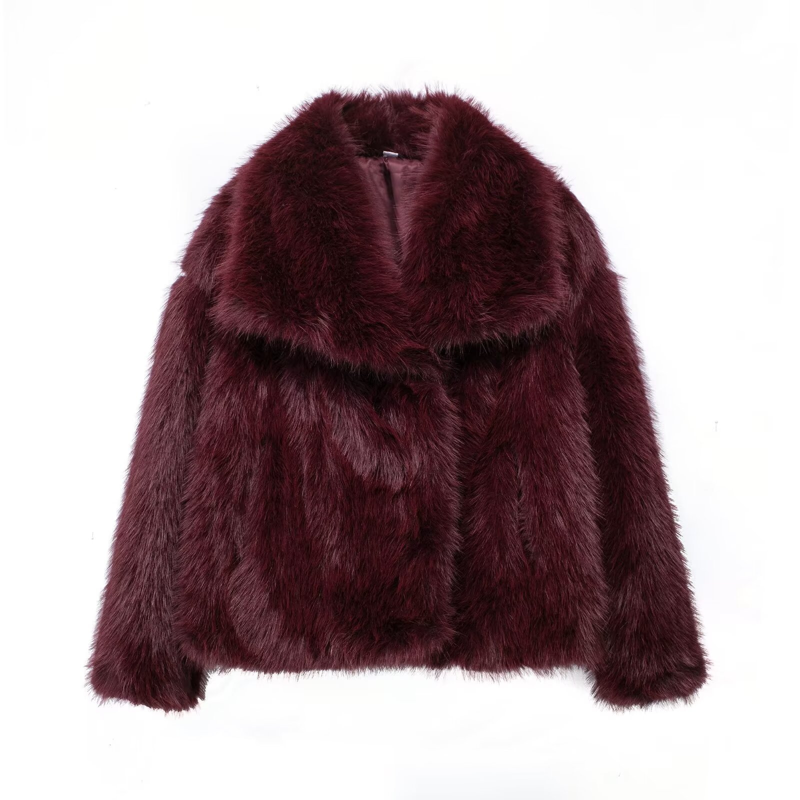 2025 Winter Women's Thick Shearling Coat Heavy Warm Faux Fur Jacket Luxury Outerwear