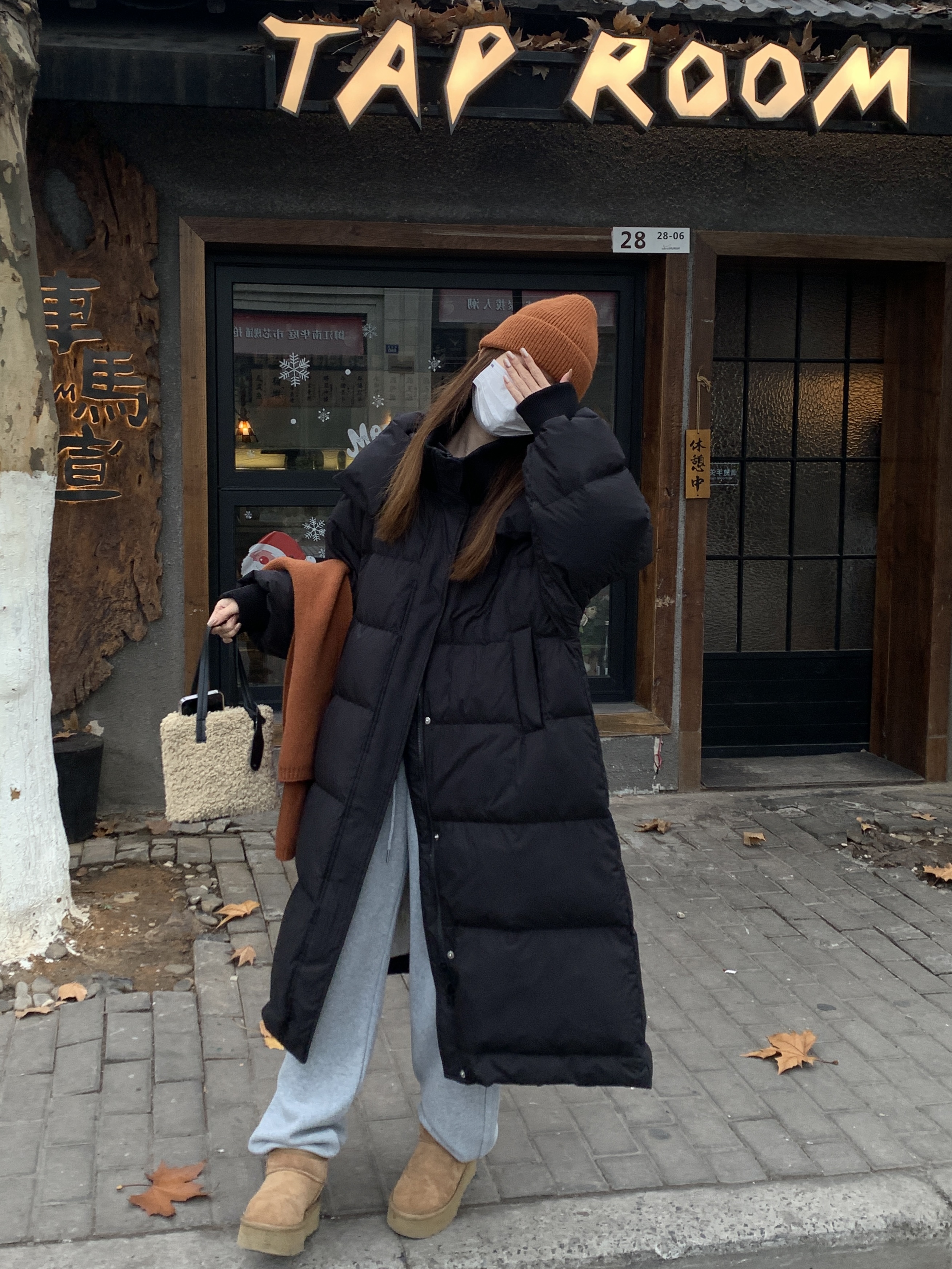 Waterproof Longline Women's Duck Down Puffer with Hood Big Pockets Japanese Korean Aesthetic Warm Winter Coat for Cold Weather