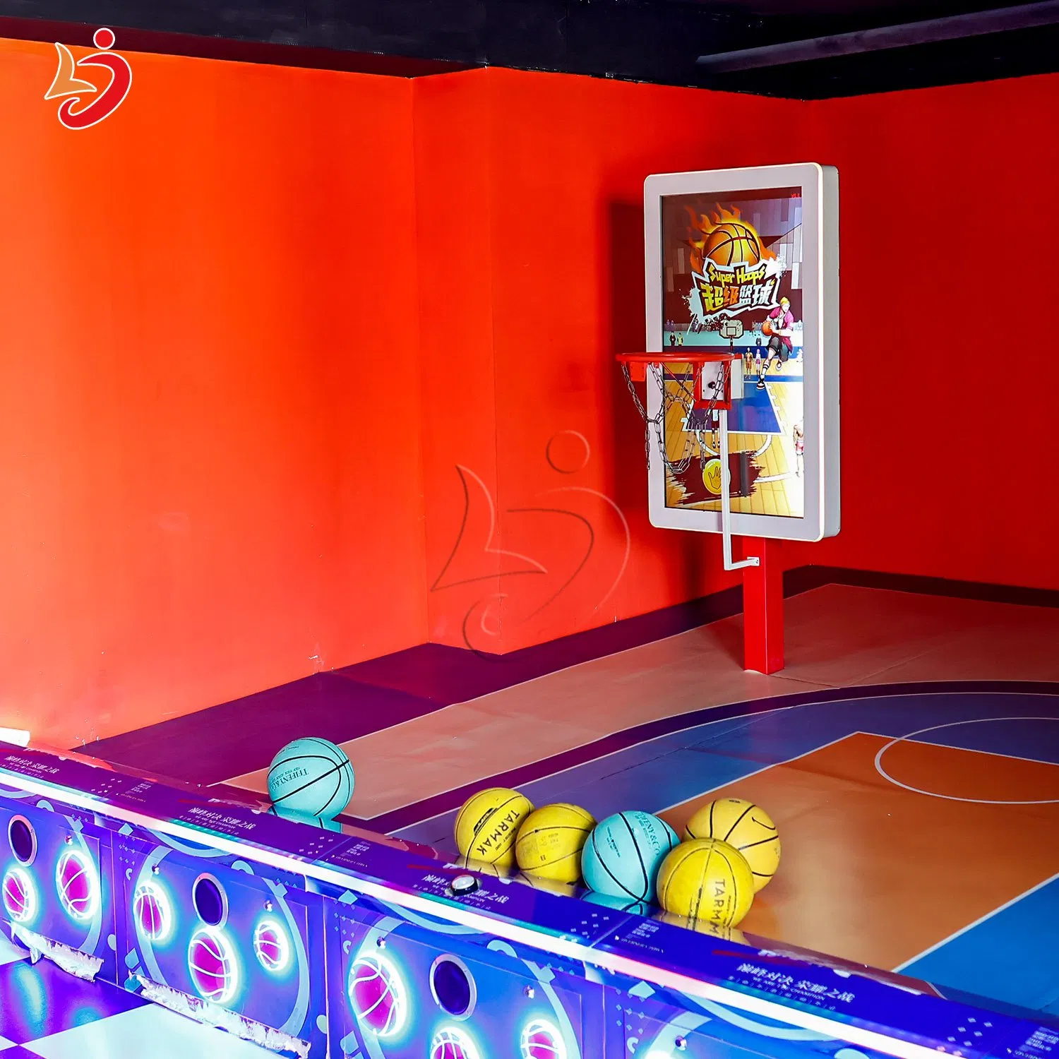 Indoor Multiplayer Team Building Activate Hoops Shooting Master Competitive Gaming Room Interactive Projection Basketball Game Amusement Equipment