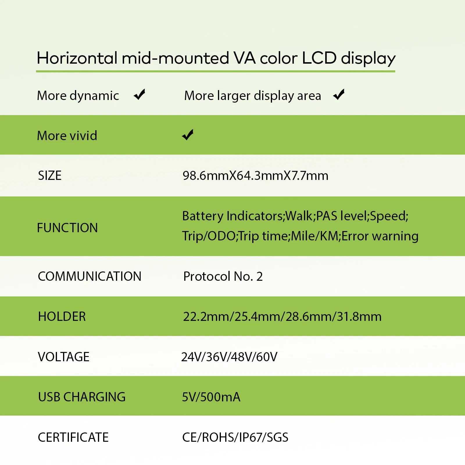Bike Conversion Kit Ebike LCD Display Cycling Computer Accessories