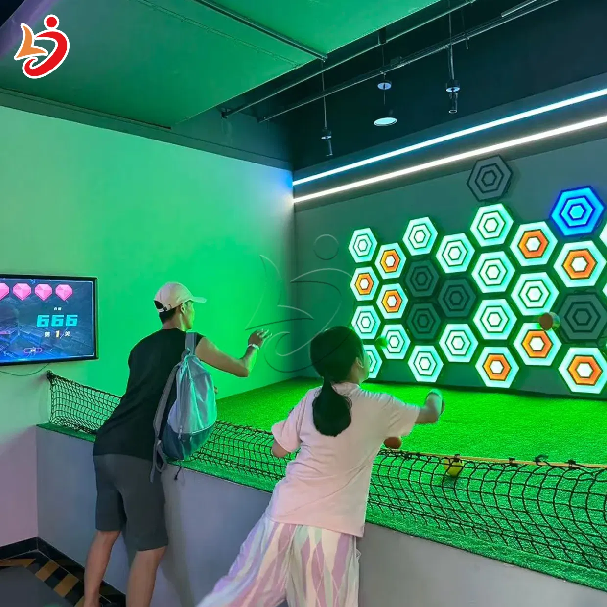 Interactive Team Sport Throwing Balls Active LED Game Amusement Park Machine