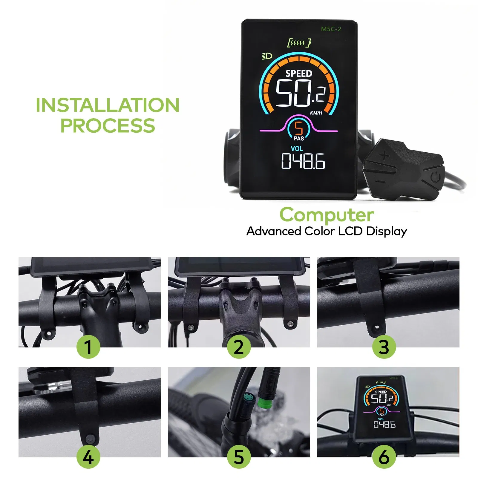 Bike Conversion Kit Ebike LCD Display Cycling Computer Accessories