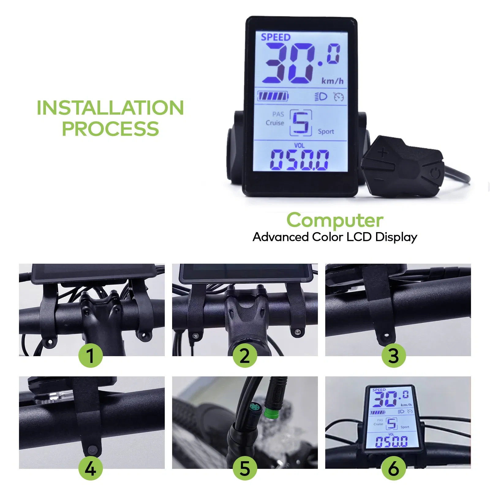 Electric Cycle Bicycle Computer Wireless Speedometer Bike Digital Multicolor Ebike Accessories Stopwatch Cycling Odometer