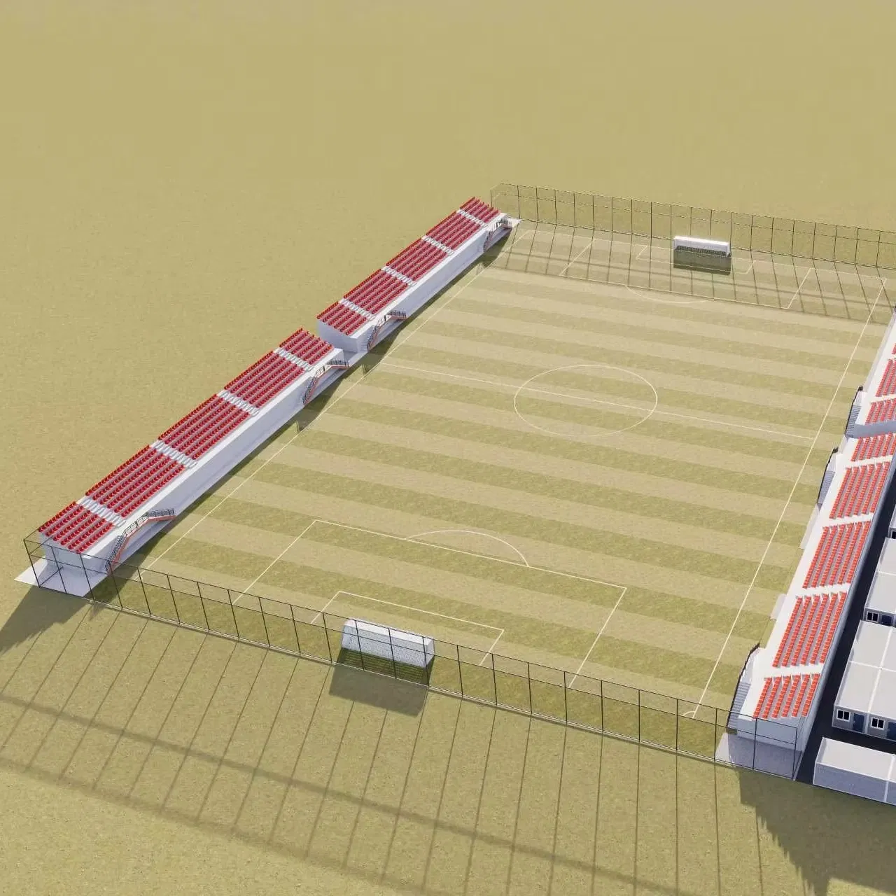 Full Set of Sports Equipment Outdoor Cage Soccer Fields Soccer Football Field Court with Grandstand Seating System