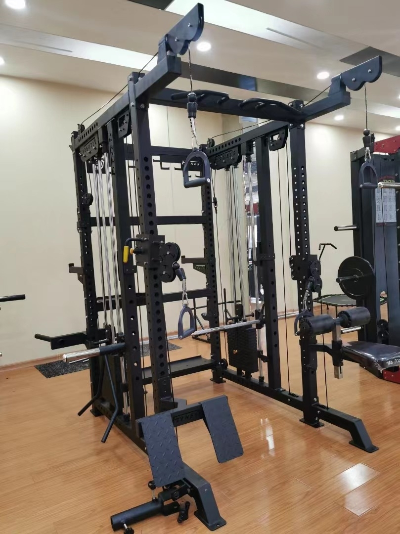 All-in-One Home/Gym Equipment Rack Smith Machine/Squat Rack/Bench Press/Cable Crossover and Flyes Multi Station for Gym Use