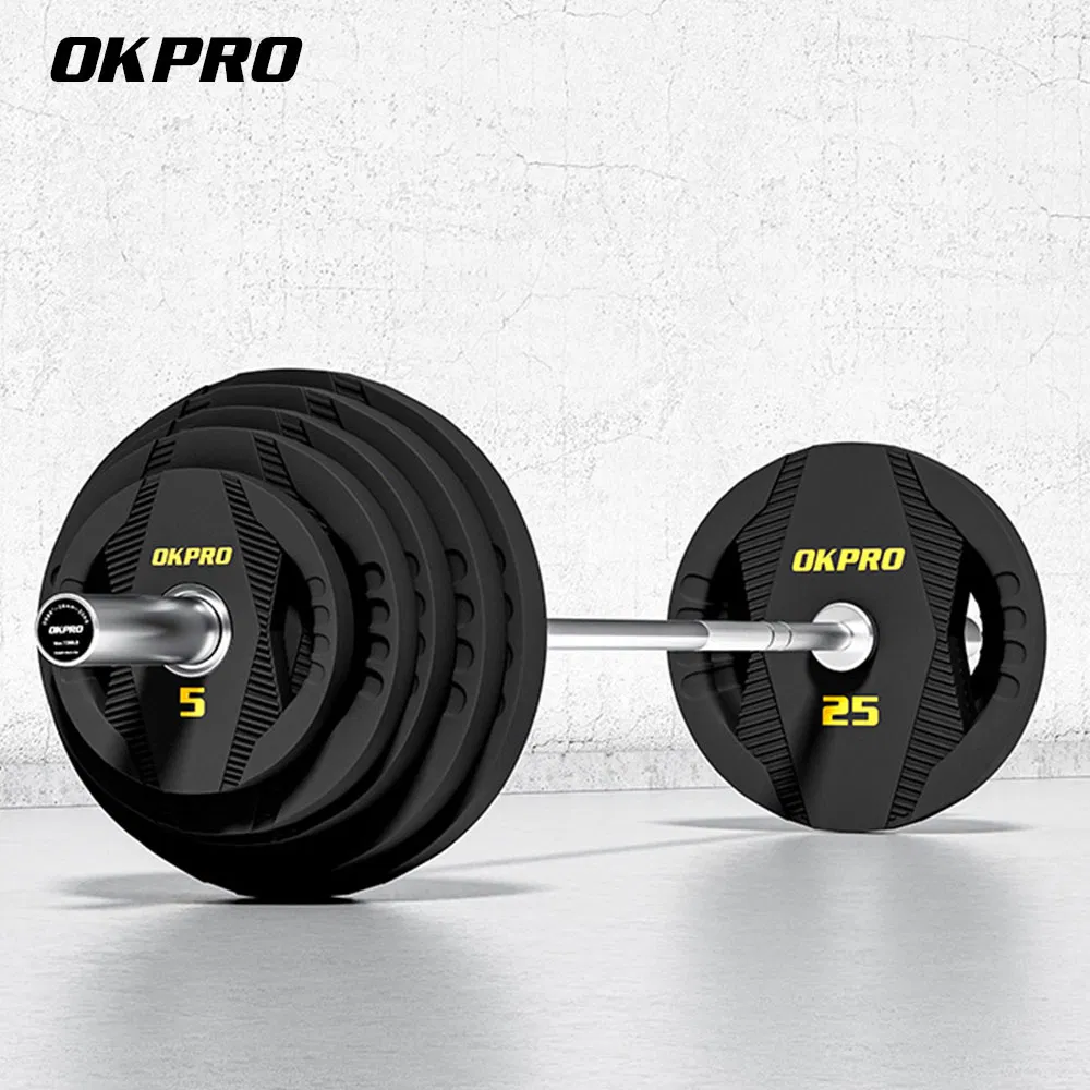 Wholesale Custom Fitness Equipment Gym Exercise PU Barbell Weight Plates for Weightlifting Training