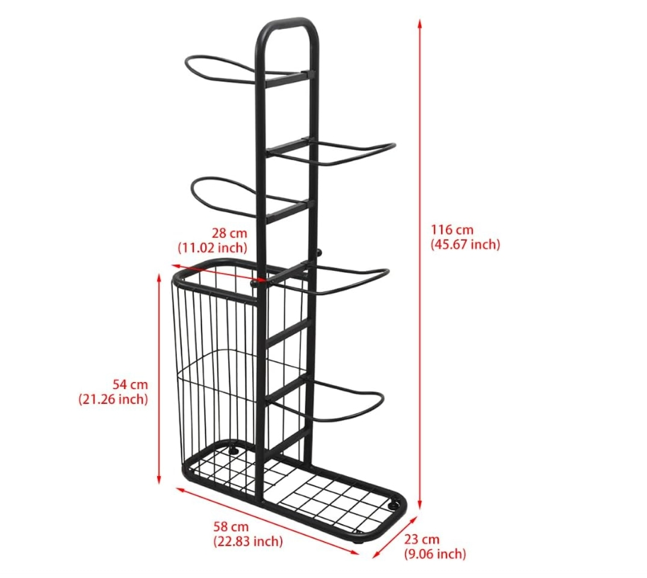 Home Detachable Vertical Basketball Storage Display Rack Metal Iron Sports Equipment Storage Space