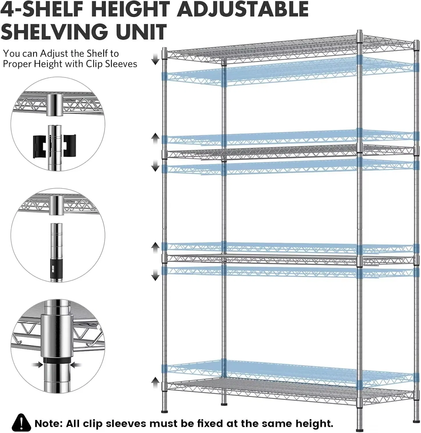 Industrial Steel Wire Rack for Garage Tools and Sports Equipment Storage Holders