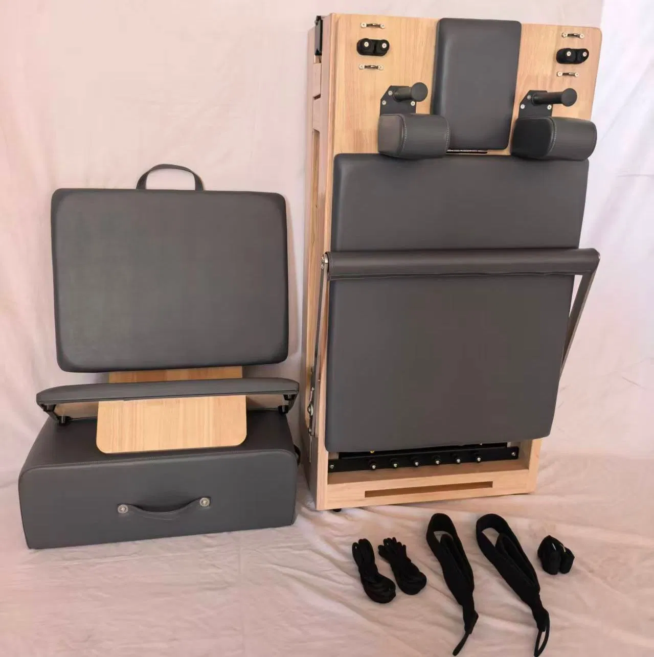 Yoga Studio Training Home Use Portable Maple Solid Wooden Foldable Reformer Pilates Bed