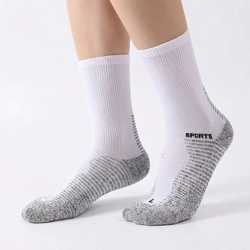 Outdoor Cycling Sports Socks Absorbent Breathable Marathon Men's MID-Tube Socks Towel Bottom Running Socks Custom
