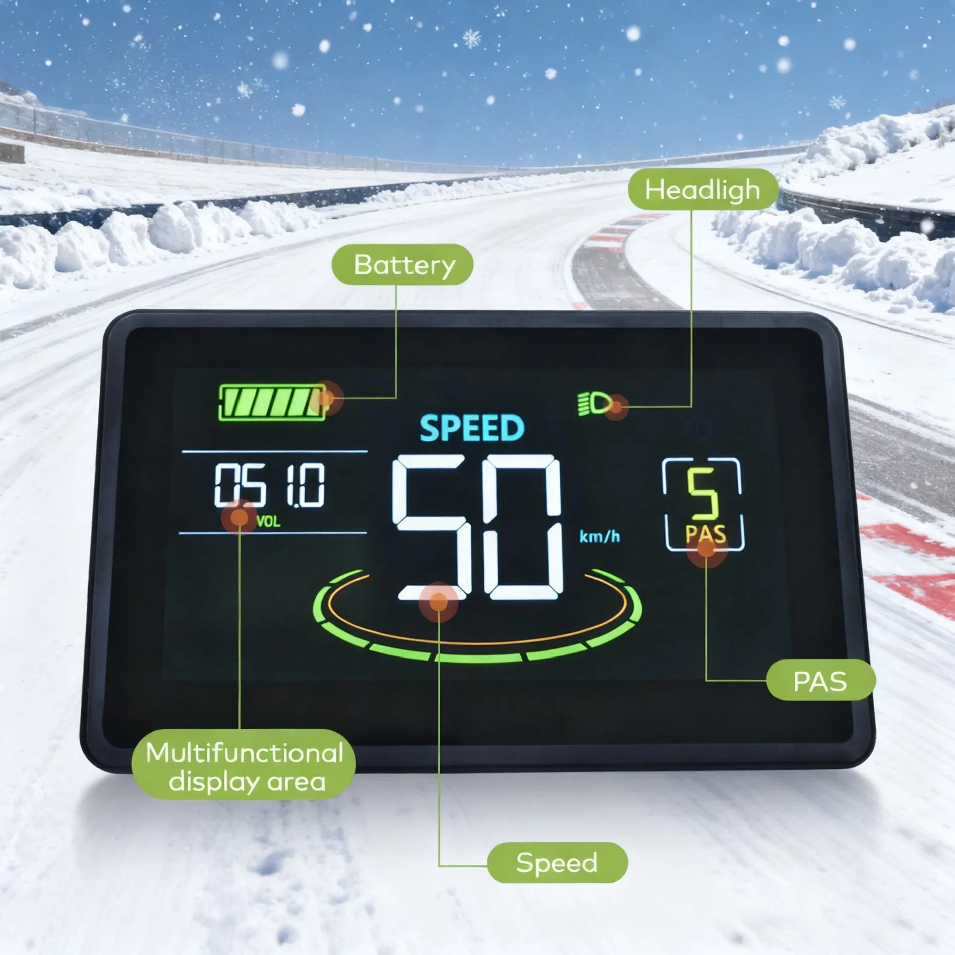 24V-72V E-Bike LCD Display Conversion Kit Cycling Accessory