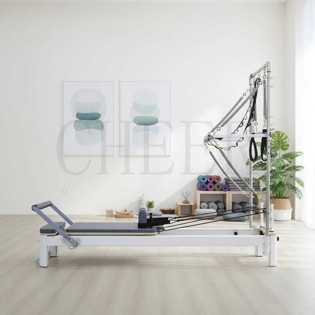 Cheer Factory Commercial Use Aluminum Alloy &amp; Wood Trapeze Half Training Home Pilates Reformer Tower Yoga Machine for Home Use