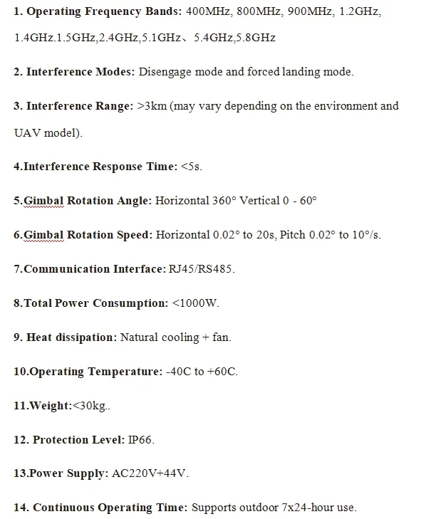 Product Parameters Table