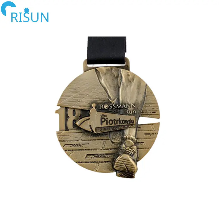 Wholesale Souvenir Custom 3D Enamel Personalized Zinc Alloy Metal Unique Running Marathon Spinning Medal Medalla Medaille Award Running Marathon Medals
