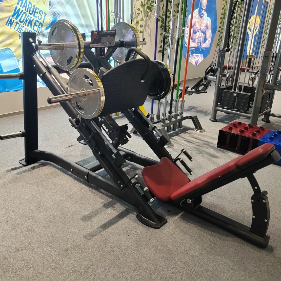 Commercial Home Gym Fitness Equipment Exercise Strength Training Plate Loaded Super 45 Degree Leg Press Dual System Machine