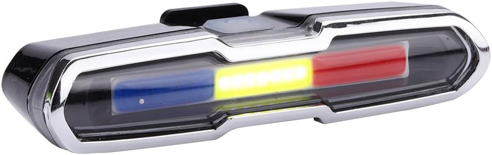 Rear Light, Ultra Bright USB Rechargeable High LED Tail Light Accessories for Cycling Mountain (Red+Blue+White)