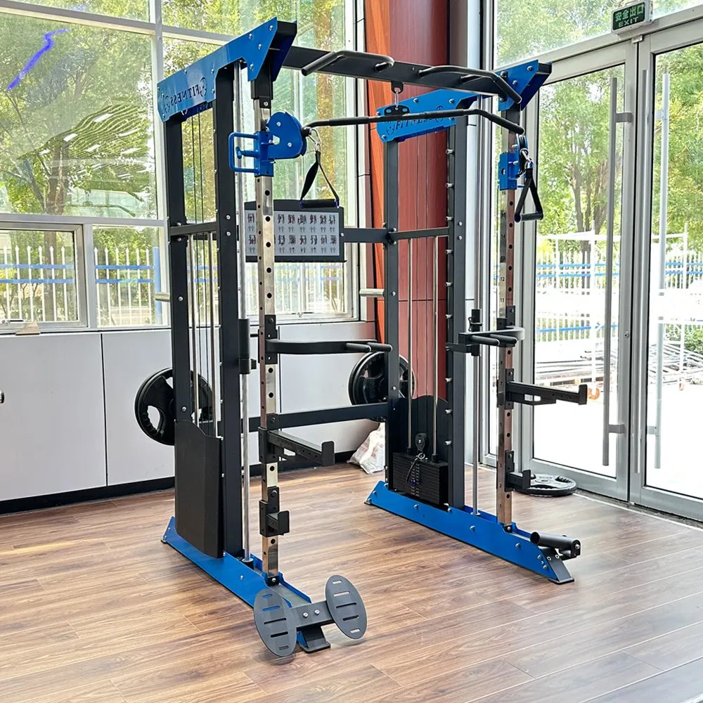 Commercial Strength Machine Sports Training Body Building Power Squat All in One Trainer Rack Multi-Functional Smith Machine Fitness Gym Equipment for Home Use