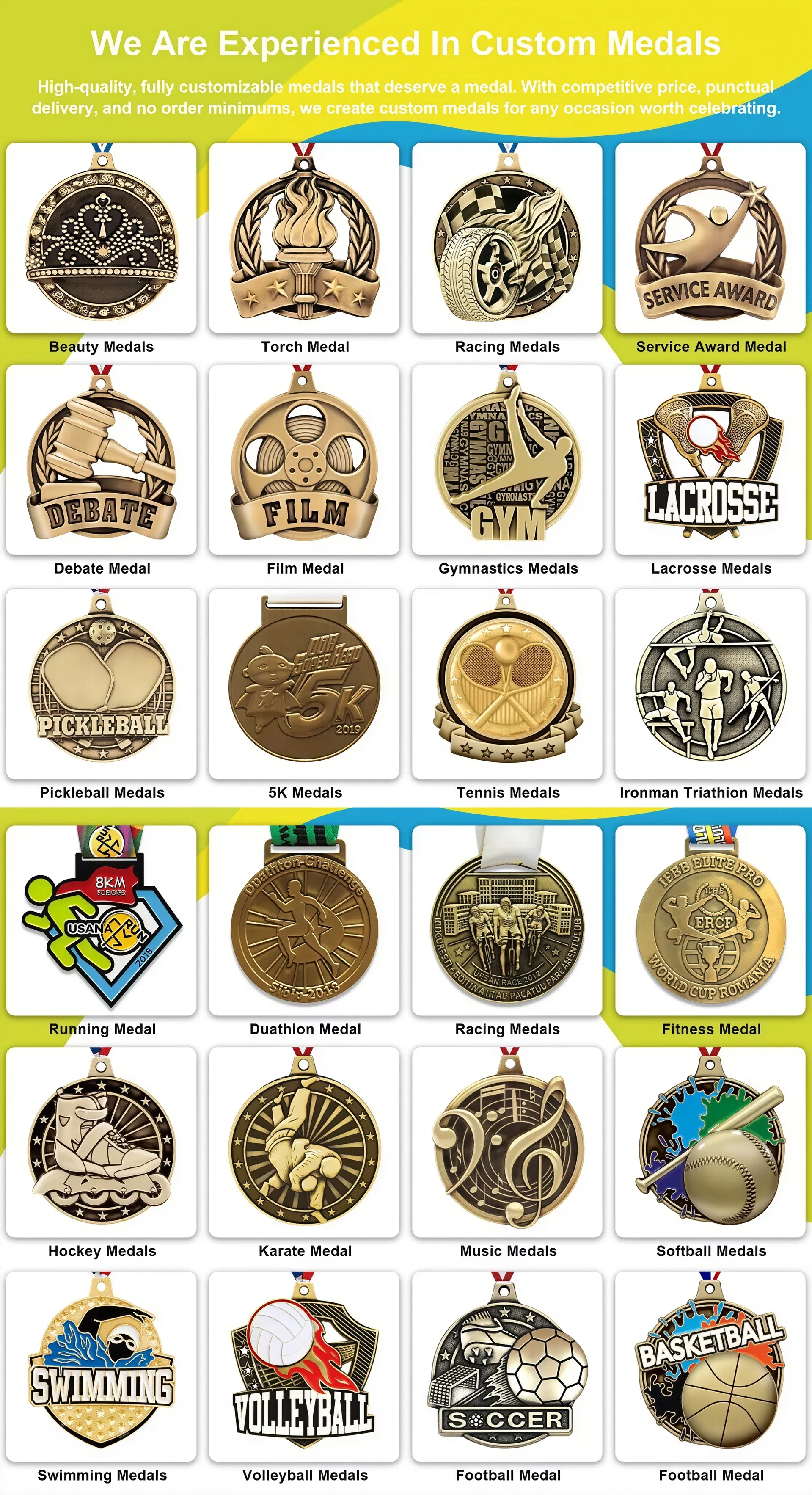 Variety of Medals