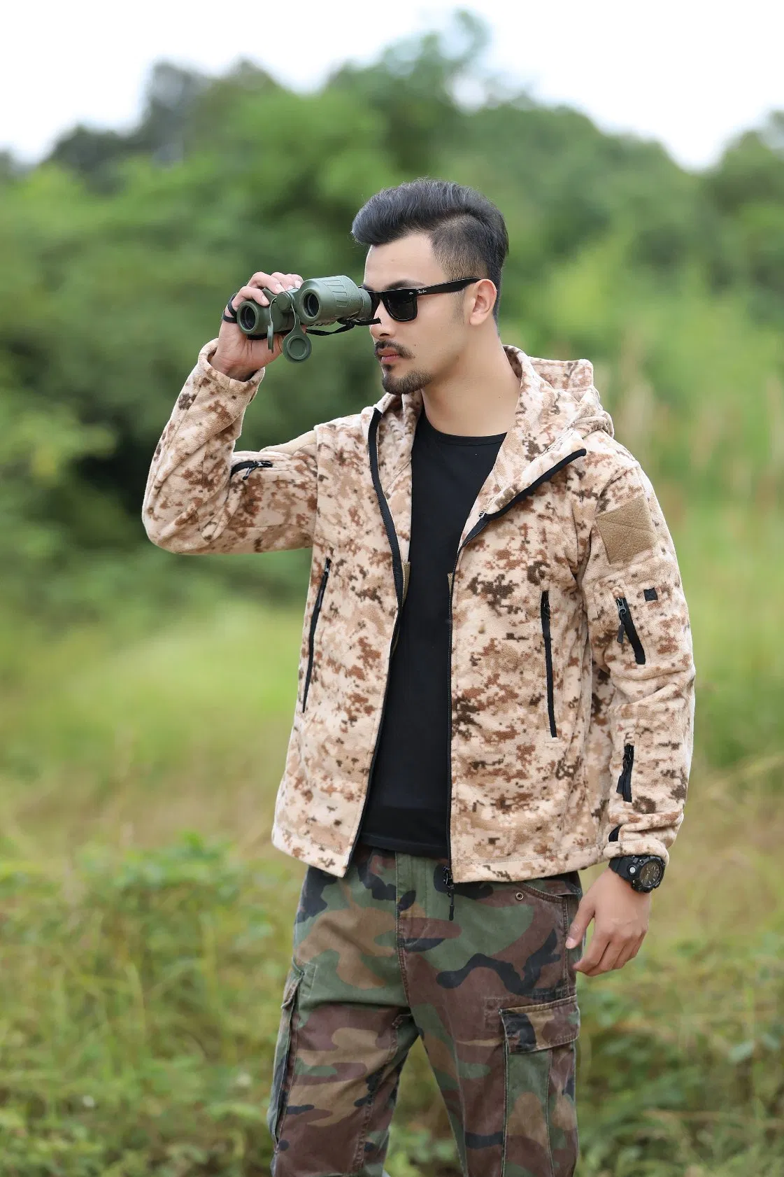 Winter Outdoor Sportswear Men's Large Cashmere Coat Wool Ski Apparel